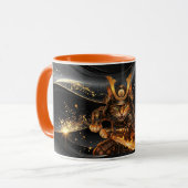 Samurai Oranje Kat Krijger - Combo Koffiemok Mok (Voorkant links)