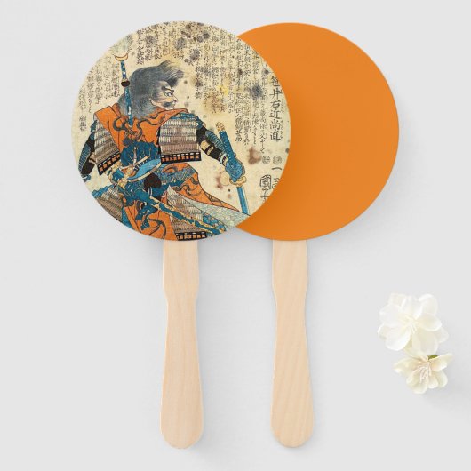 Samurai Orenji Handwaaier (Voorkant en achterkant)