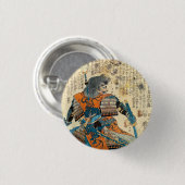 Samurai Orenji Ronde Button 3,2 Cm (Voorkant /achterkant)