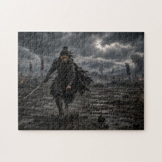 Samurái Oscuro — Guerrero de Batalla Épica | Puzzl Legpuzzel (Horizontaal)
