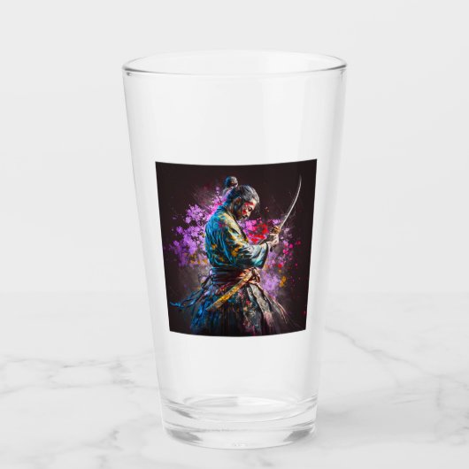 Samurai Painting Glass Tumbler (Voorkant)