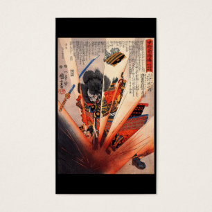 Samurai Painting, ongeveer 1800's Visitekaartjes