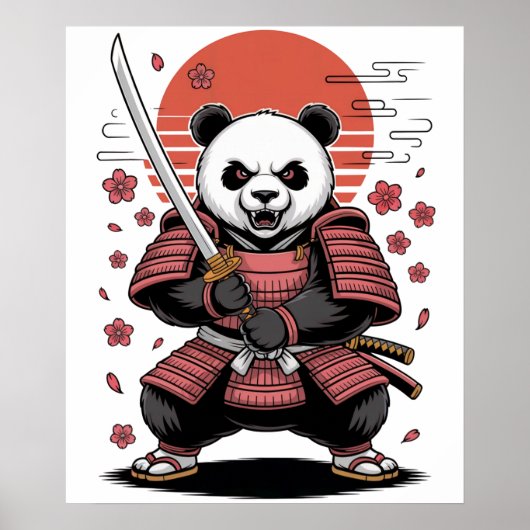 Samurai Panda Bear  Poster (Voorkant)