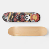 Samurai Panda Beer krijger Skateboard (Horizontaal)