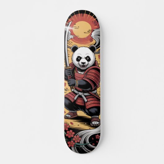 Samurai Panda Beer krijger Skateboard (Voorkant)