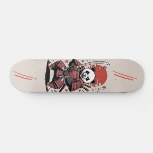 Samurai Panda Beer krijger Skateboard (Horizontaal)