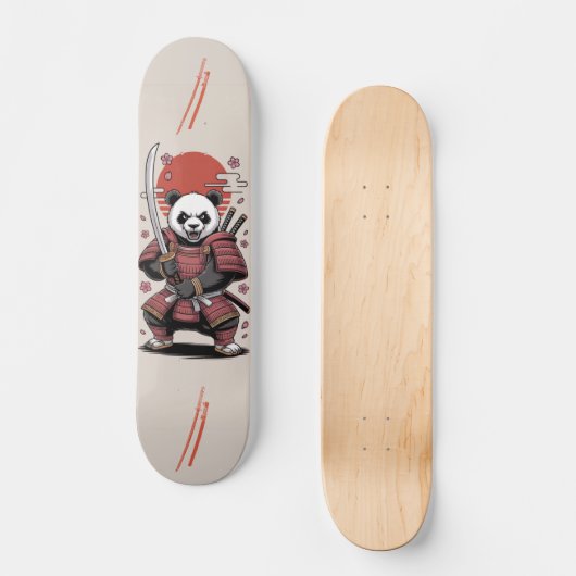 Samurai Panda Beer krijger Skateboard (Voorkant)