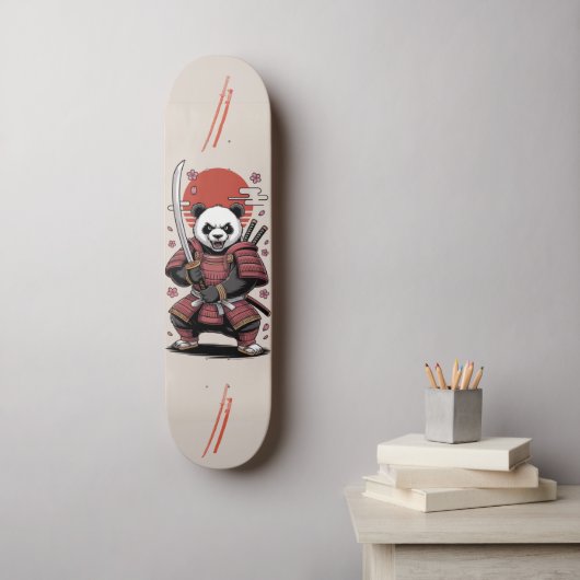 Samurai Panda Beer krijger Skateboard (Muurkunst)