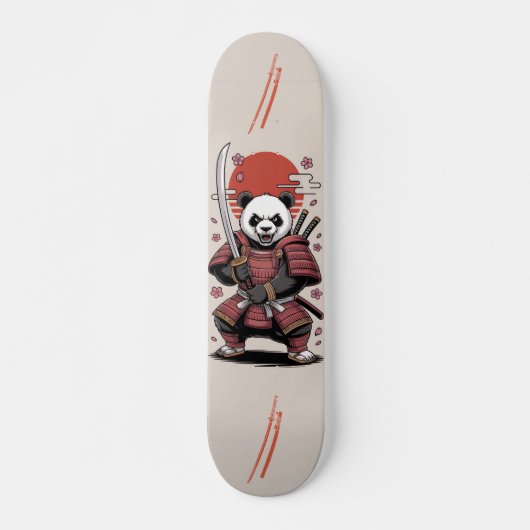 Samurai Panda Beer krijger Skateboard (Voorkant)