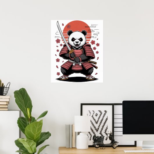 Samurai Panda Beer Poster (Thuiskantoor)