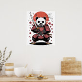 Samurai Panda Beer Poster (Keuken)