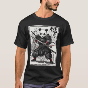 Samurai Panda Graphic Warrior Japanse Anime Ukiyo T-shirt