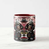 Samurai Panda in het traditionele Chinese landscha Tweekleurige Koffiemok (Center)