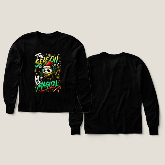 Samurai Panda Meisjes Premium Kerstmis T-shirt voo (Voorkant /achterkant)