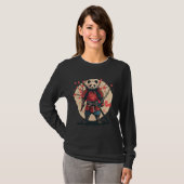 Samurai Panda Sakura Tree Japanse krijger tekening T-shirt (Voorkant volledig)