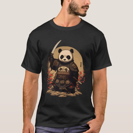 Samurai Panda Warrior Japans Ninja Panda Kawaii T-shirt (Voorkant)