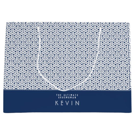 Samurai Patroon Gepersonaliseerde Groomsman| Groot Cadeauzakje (Voorkant)