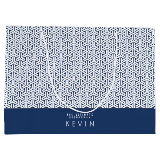 Samurai Patroon Gepersonaliseerde Groomsman| Groot Cadeauzakje (Achterkant)