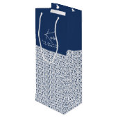 Samurai Patroon Gepersonaliseerde Groomsman| Wijn Cadeautas (Achterkant Gekanteld)