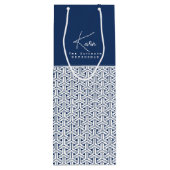 Samurai Patroon Gepersonaliseerde Groomsman| Wijn Cadeautas (Achterkant)