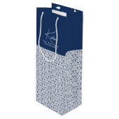 Samurai Patroon Gepersonaliseerde Groomsman| Wijn Cadeautas (Voorkant Gekanteld)