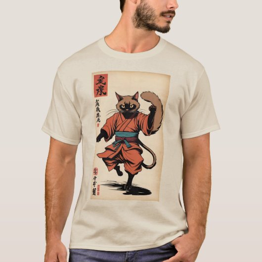 Samurai Paws: De rode Ronin T-shirt (Voorkant)