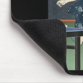 Samurai Play Table Tennis Ping Pong Ukiyoe Muismat (Hoek)