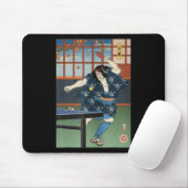 Samurai Play Table Tennis Ping Pong Ukiyoe Muismat (Met muis)