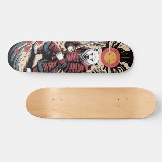 Samurai Polar Bear warrior Skateboard (Horizontaal)