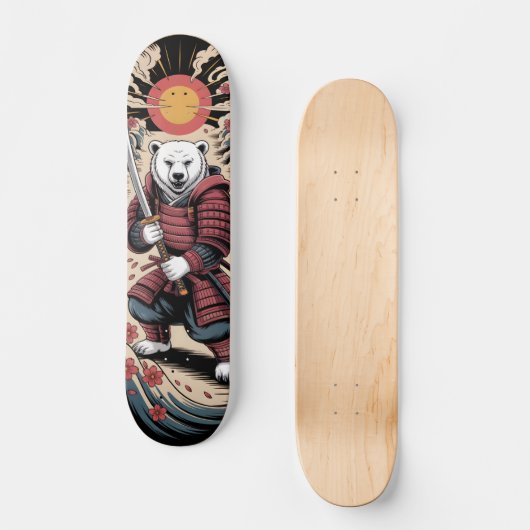 Samurai Polar Bear warrior Skateboard (Voorkant)