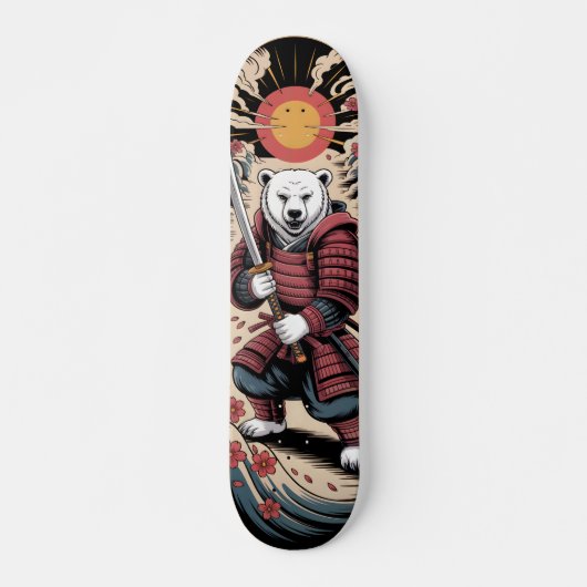 Samurai Polar Bear warrior Skateboard (Voorkant)