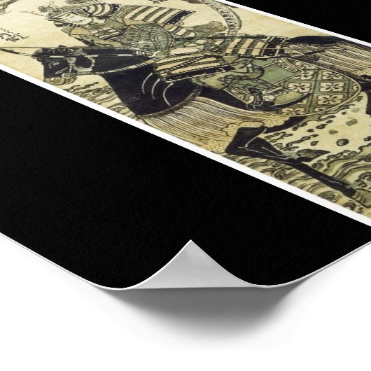 Samurai-Poster van Japans schilderij c. late jaren Poster (Hoek)