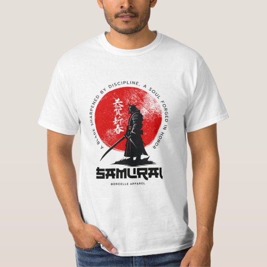 Samurai Print Cotton T-Shirt – Bold & Stylish  (Voorkant)