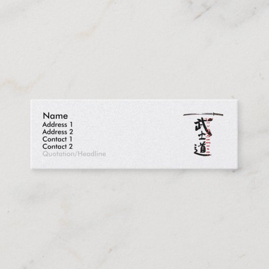 Samurai-profielkaart Mini Visitekaartje (Voorkant)