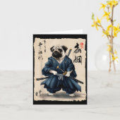 Samurai Pug Japanese Anime Dog Pug Lover Funny For Kaart (Gele Bloem)