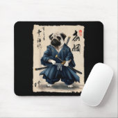 Samurai Pug Japanese Anime Dog Pug Lover Funny For Muismat (Met muis)