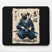 Samurai Pug Japanese Anime Dog Pug Lover Funny For Muismat (Voorkant)