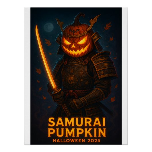 Samurai Pumpkin Halloween 2025 Perfect Poster (Voorkant)