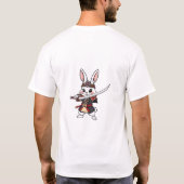 Samurai Rabbit Pose - Schattige Warrior T-shirt (Achterkant)