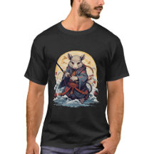Samurai rat Basic Donker T-shirt