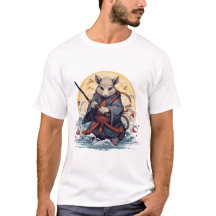 Samurai rat Basic wit T-shirt