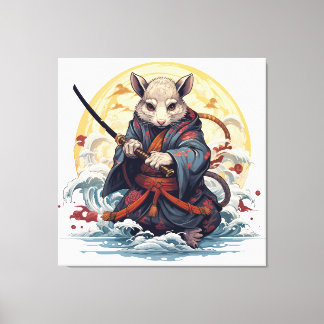 Samurai Rat  Canvas Afdruk