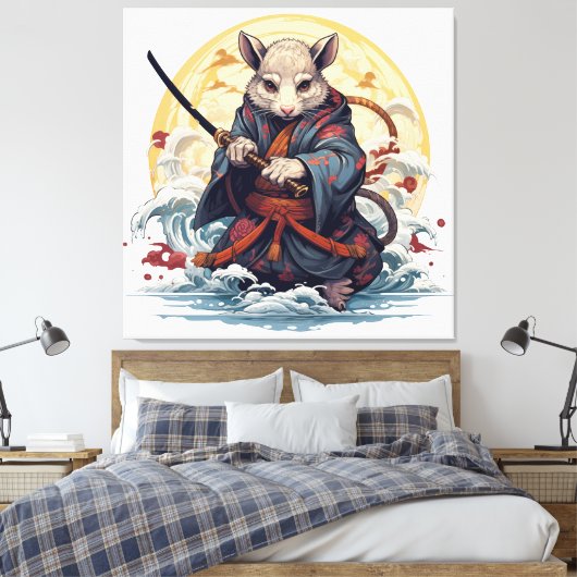 Samurai Rat  Canvas Afdruk (Insitu (Slaapkamer))