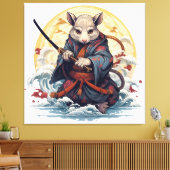 Samurai Rat  Canvas Afdruk (Insitu (Woonkamer))