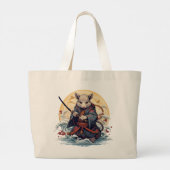 Samurai Rat Dames Schoudertassen Grote Tote Bag (Achterkant)