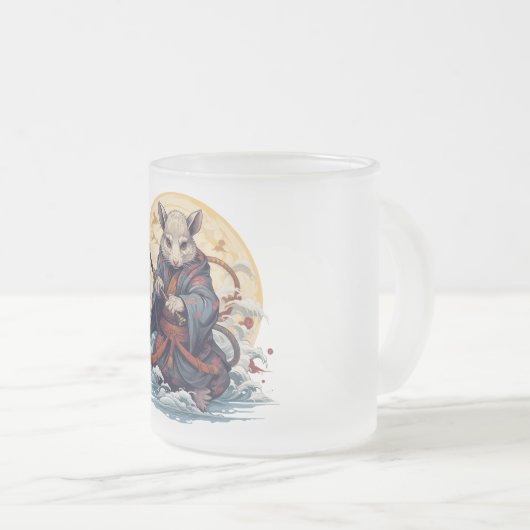 Samurai Rat  Matglas Koffiemok (Voorkant rechts)