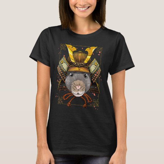 Samurai Rat Mouse Japanse krijger Bushido Japans T-shirt (Voorkant)