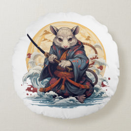 Samurai Rat Worpdekens Rond Kussen