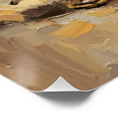 Samurai Resting Palette Knife Orange Impasto Perfect Poster (Hoek)