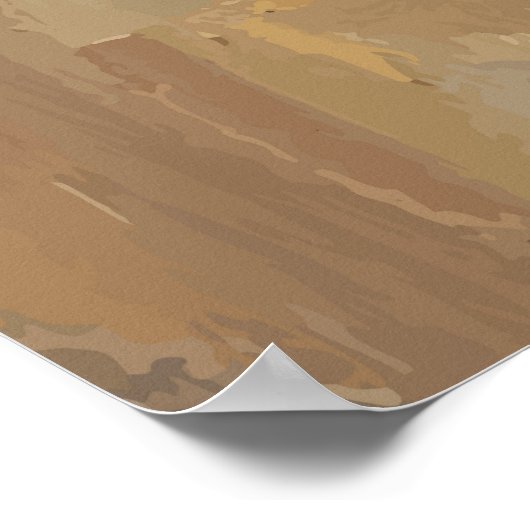 Samurai Resting Palette Knife Orange Impasto Poster (Hoek)